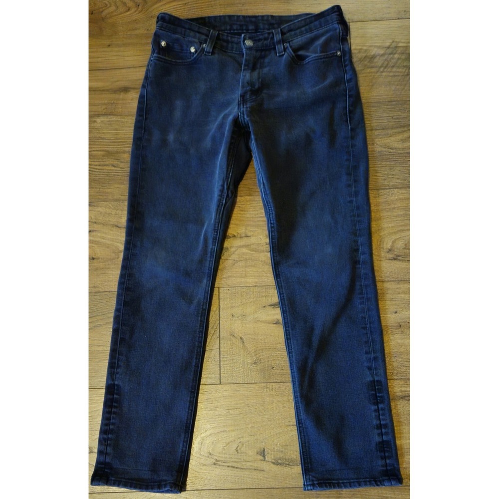 Levis Jeans Mens 30x30 Black 511 Slim Straight Dark Wash Denim EUC